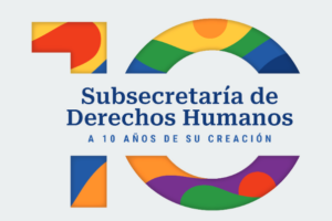 Logo que refleja el numero 10, Subsecretaría de Derechos Humanos a 10 años de su creación